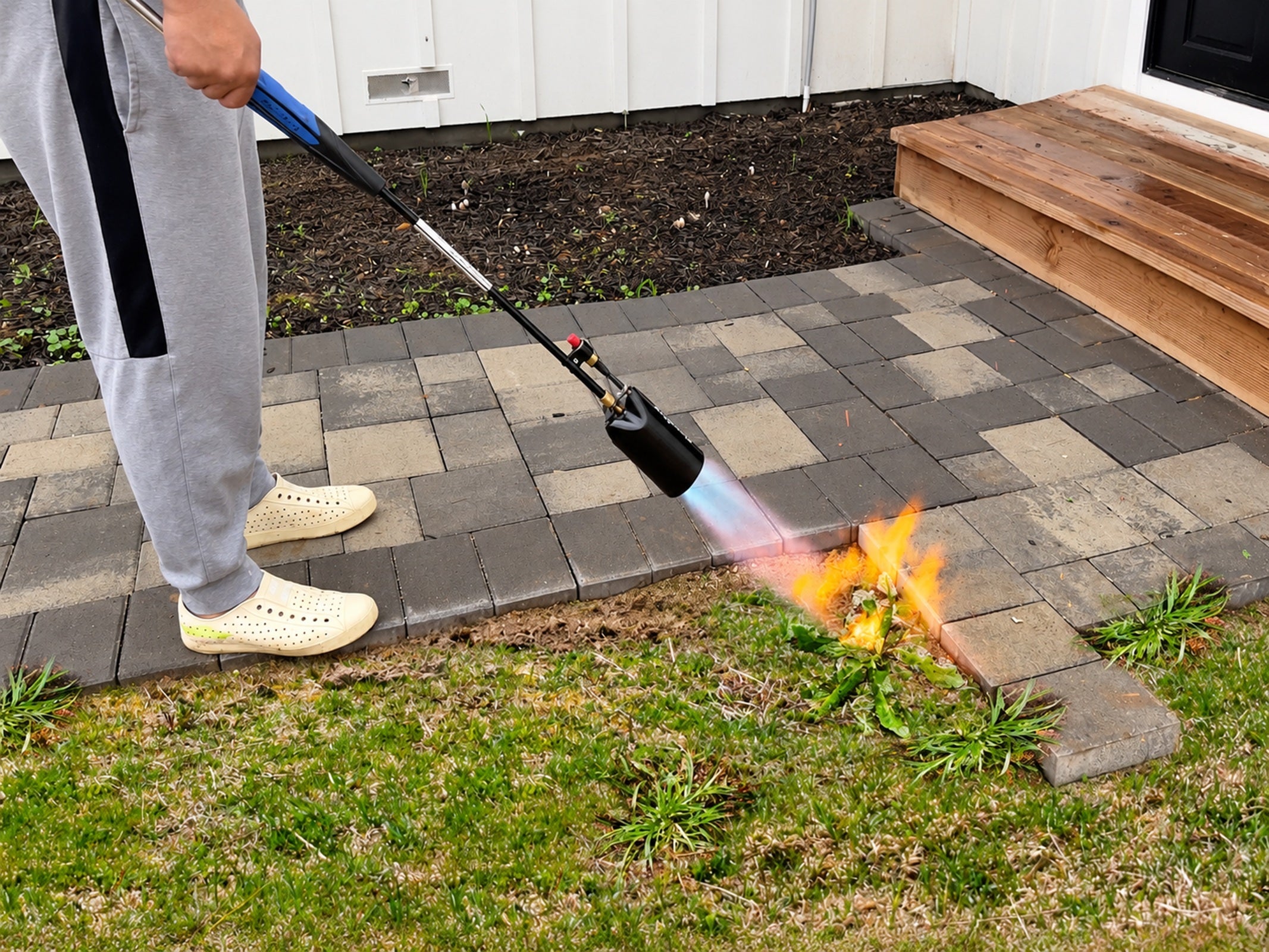 Flame King Heavy Duty Propane Torch Weed Burner 500,000 BTU with Push Button Piezo Ignitor