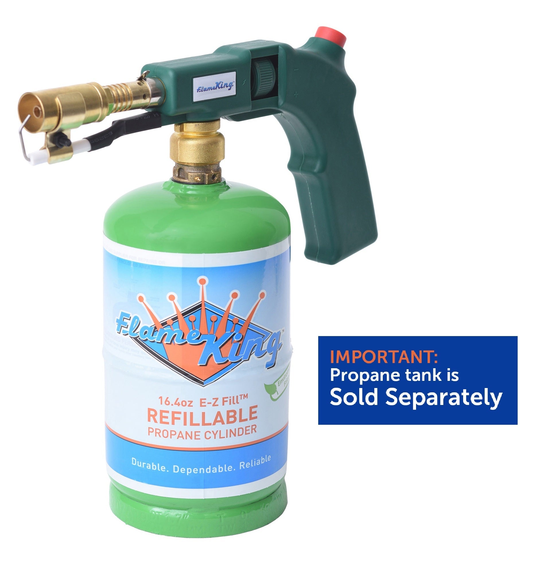 Flame King High Intensity Propane Cooking Searing Torch with Electric Start & Comfort Handle