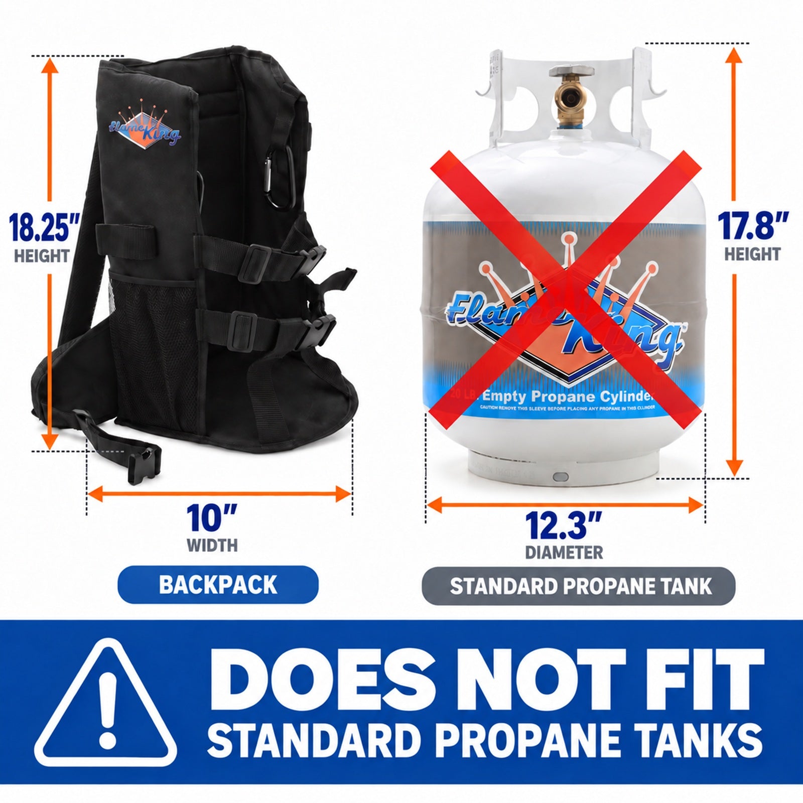 Flame King Propane Tank Backpack Carrier for 5lb or 10lb Cylinder For Weed Burner Torch