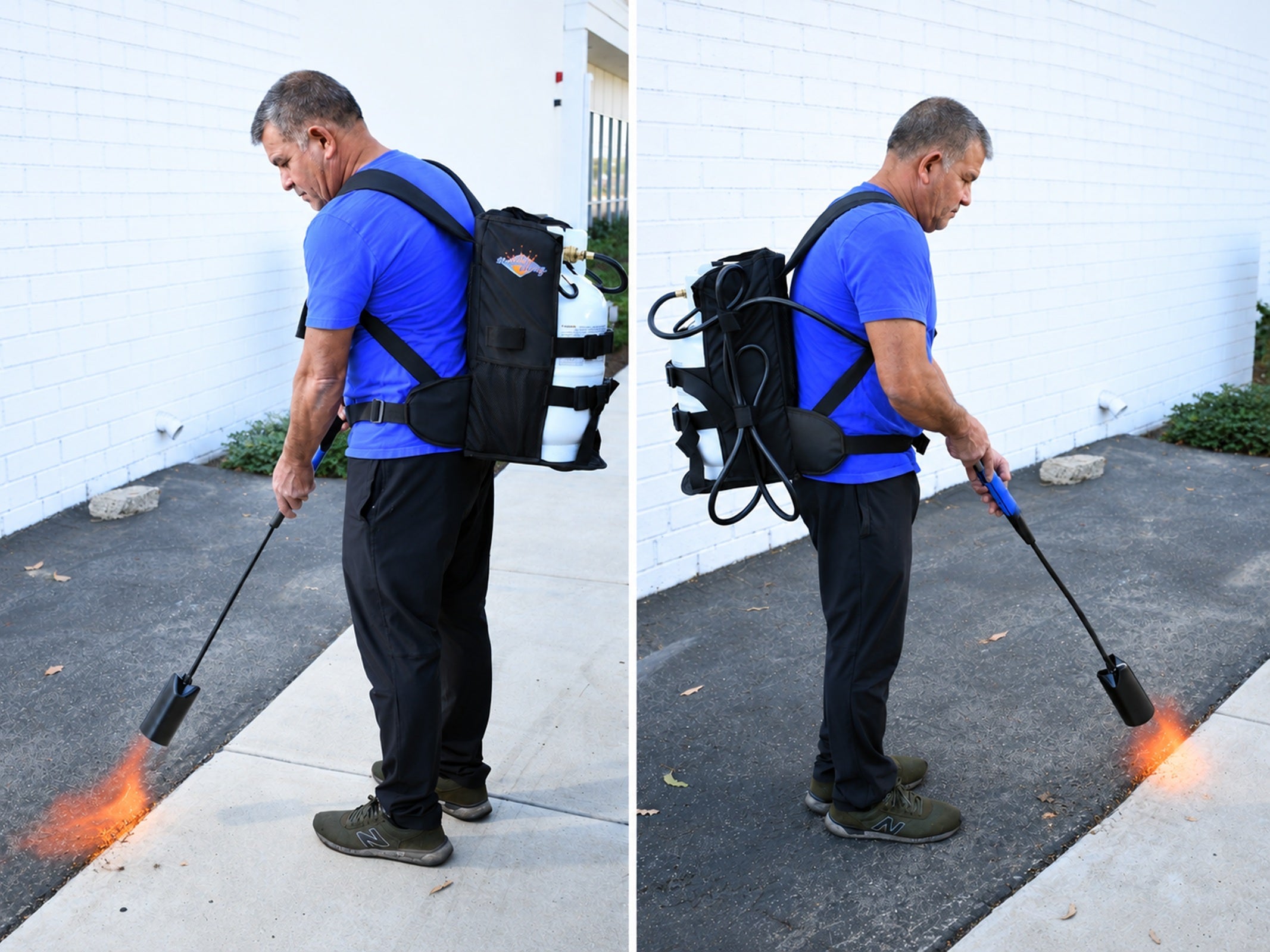 Flame King Propane Tank Backpack Carrier for 5lb or 10lb Cylinder For Weed Burner Torch