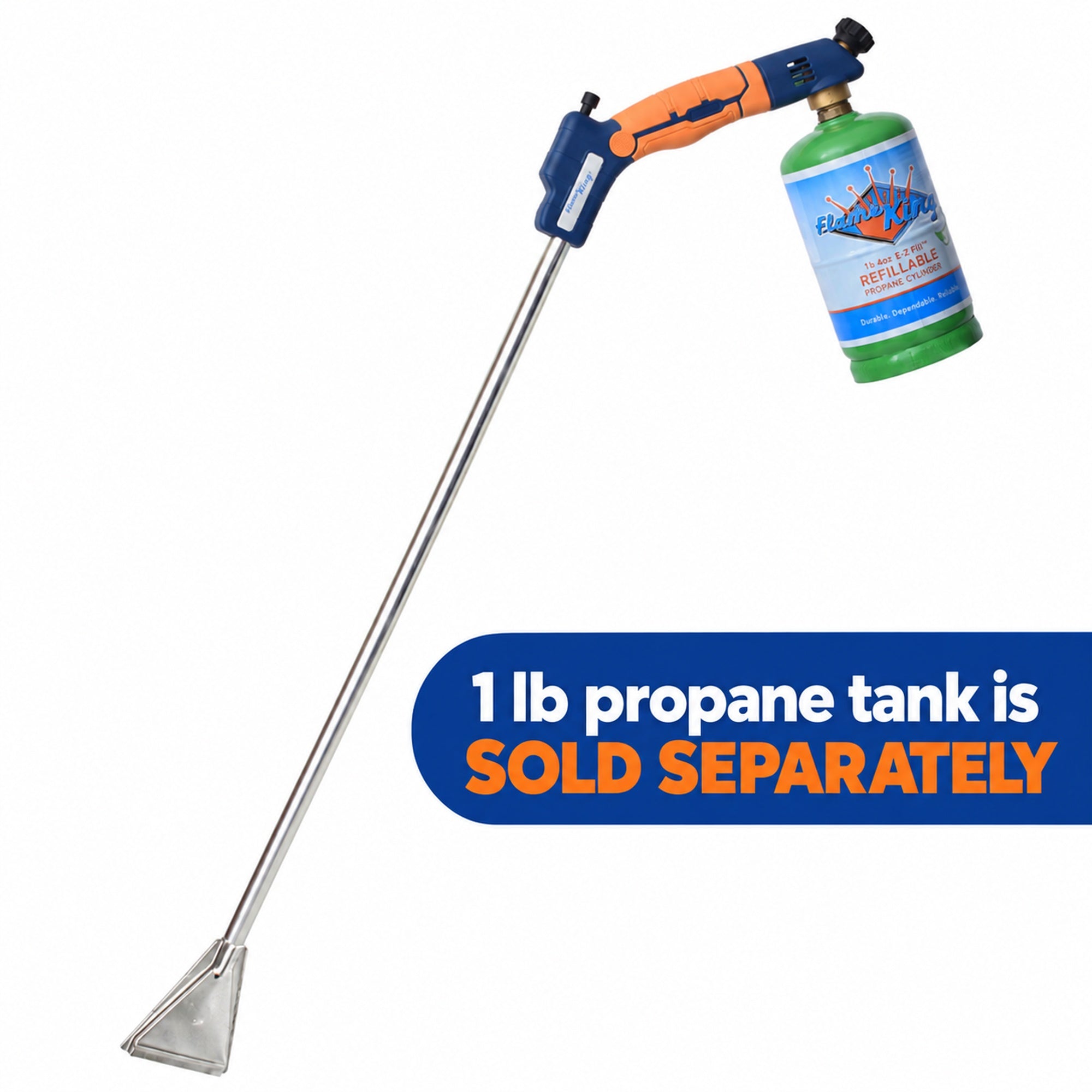 Flame King Propane Torch Wide Flame Weed Burner with Integrated Push Button Igniter