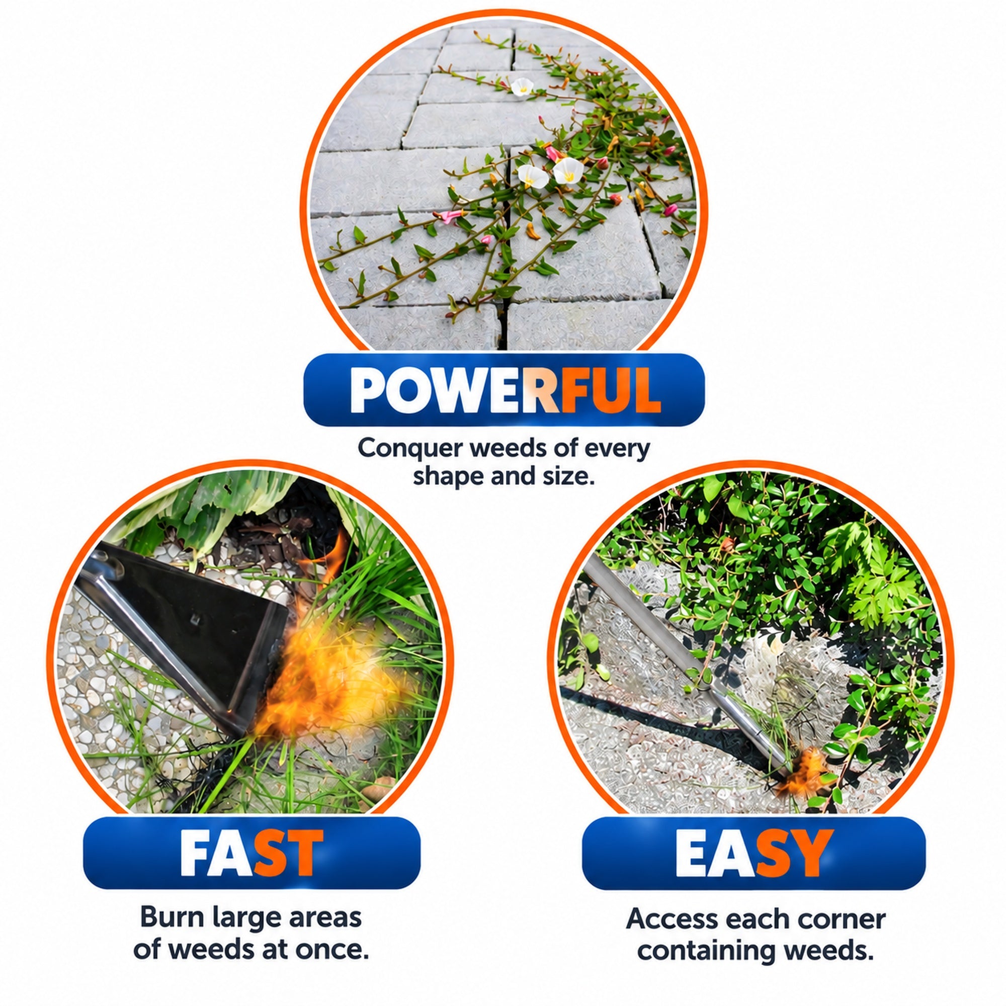 Flame King Propane Torch Wide Flame Weed Burner with Integrated Push Button Igniter