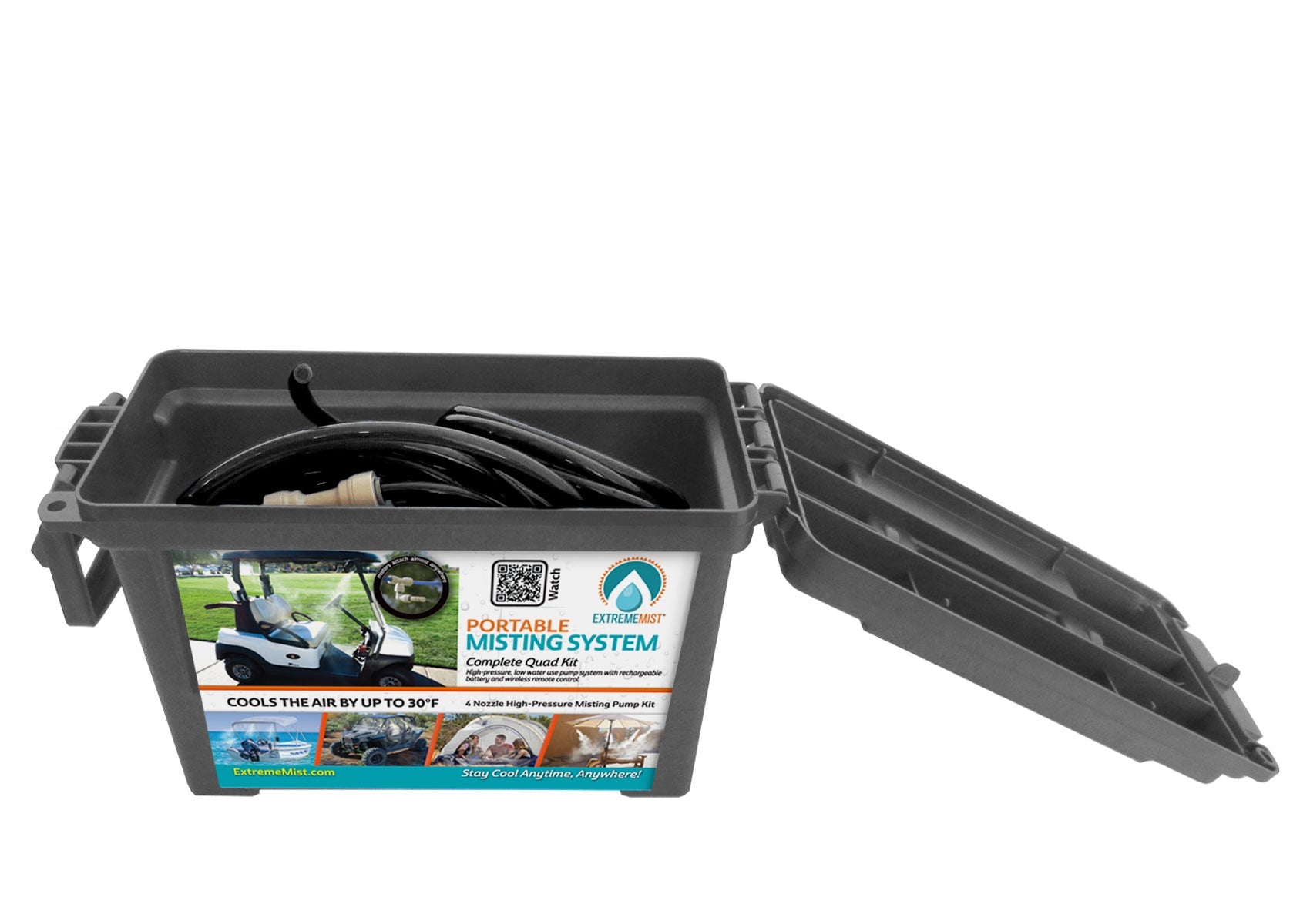16ft Portable Misting System Kit – 170 PSI Rechargeable Outdoor Cooling System with 8-Speed Wireless Remote