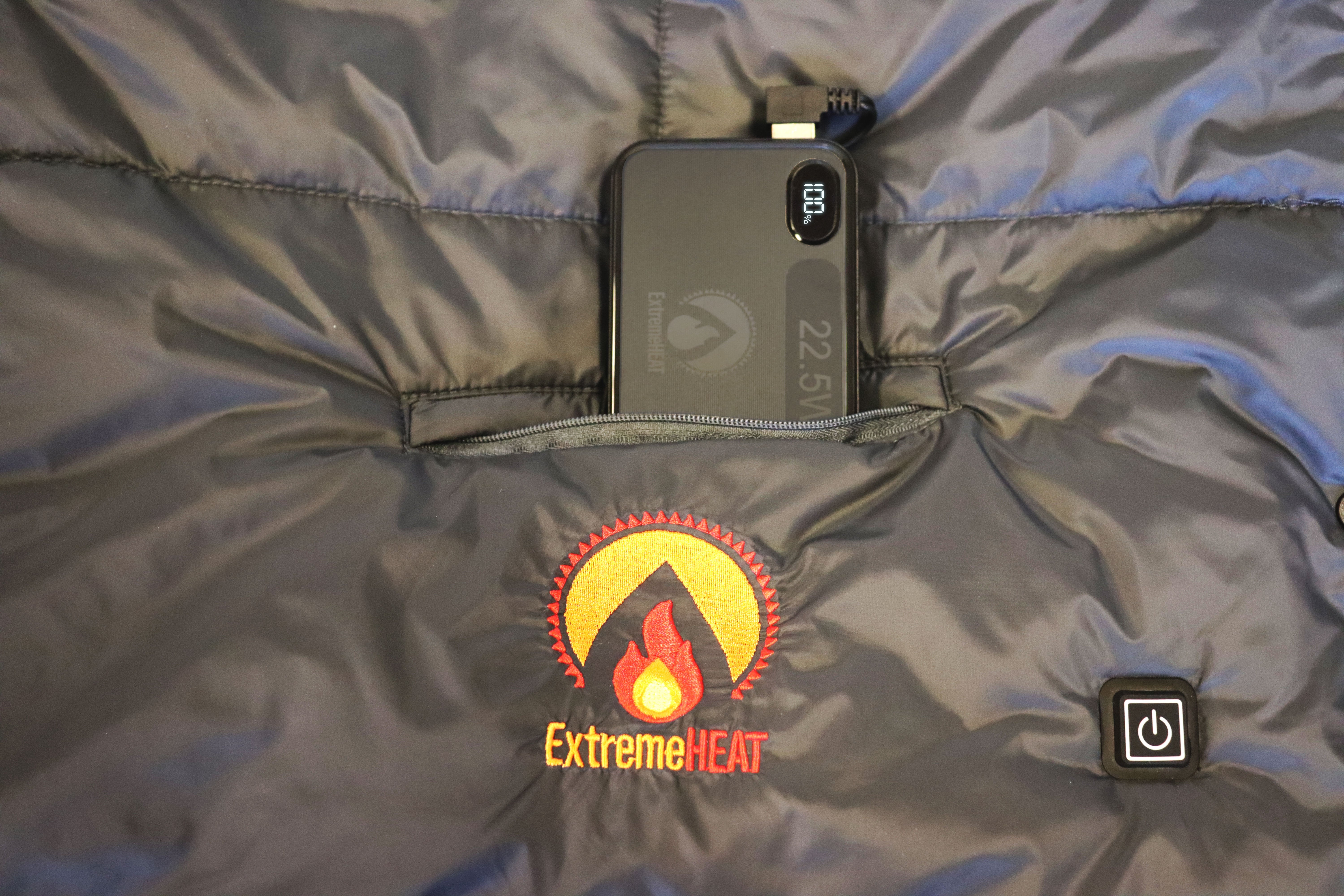 Heated Camping Blanket and Wearable Poncho with 10,000 mAh Battery, Portable Rechargeable Electric Throw for Camping, Stadiums, RV and Emergency Use, by ExtremeMist