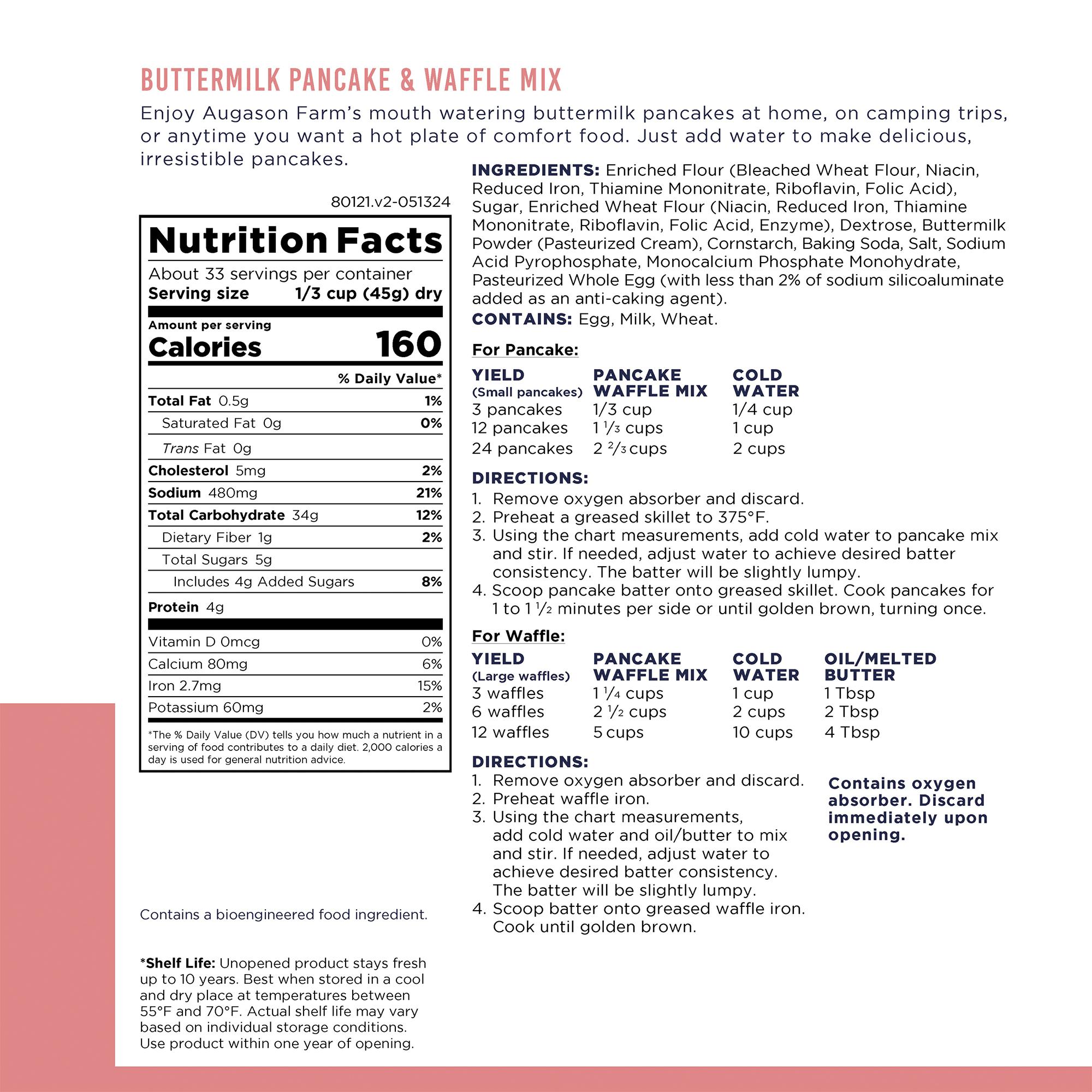 Buttermilk Pancake & Waffle Mix Can, 33 Servings