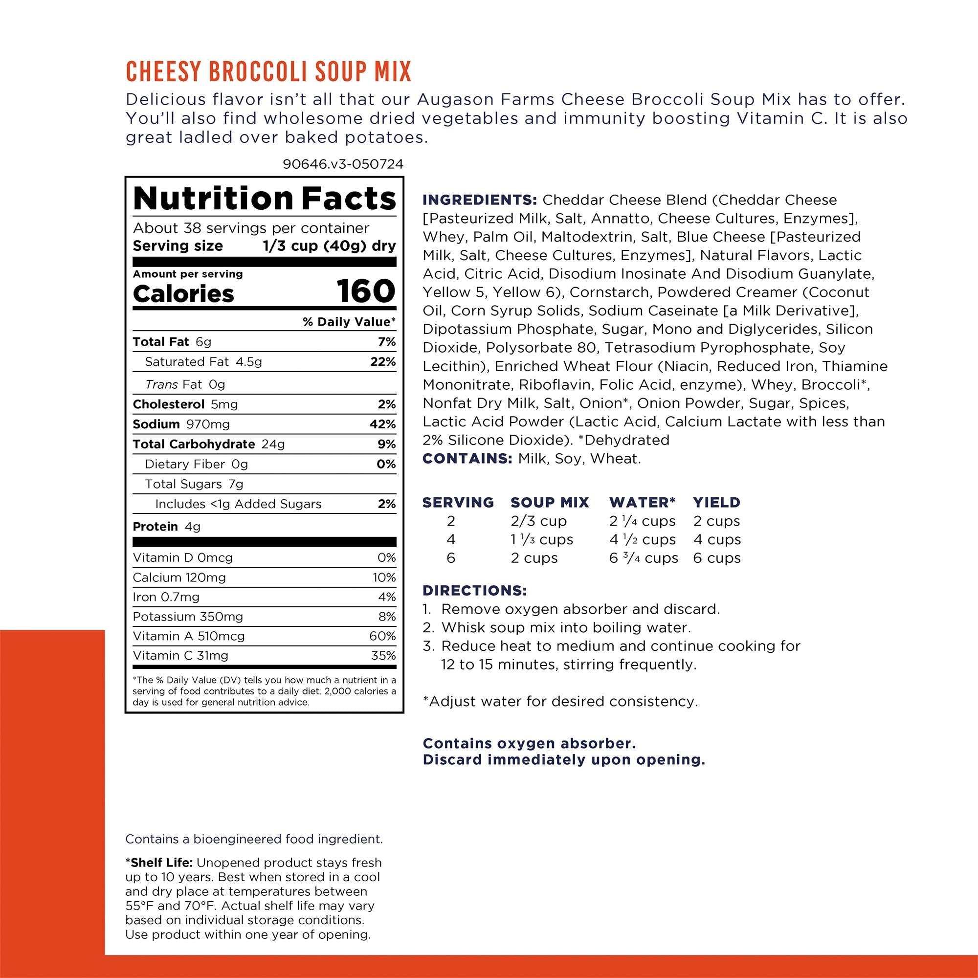 Cheesy Broccoli Soup Mix Can, 38 Servings