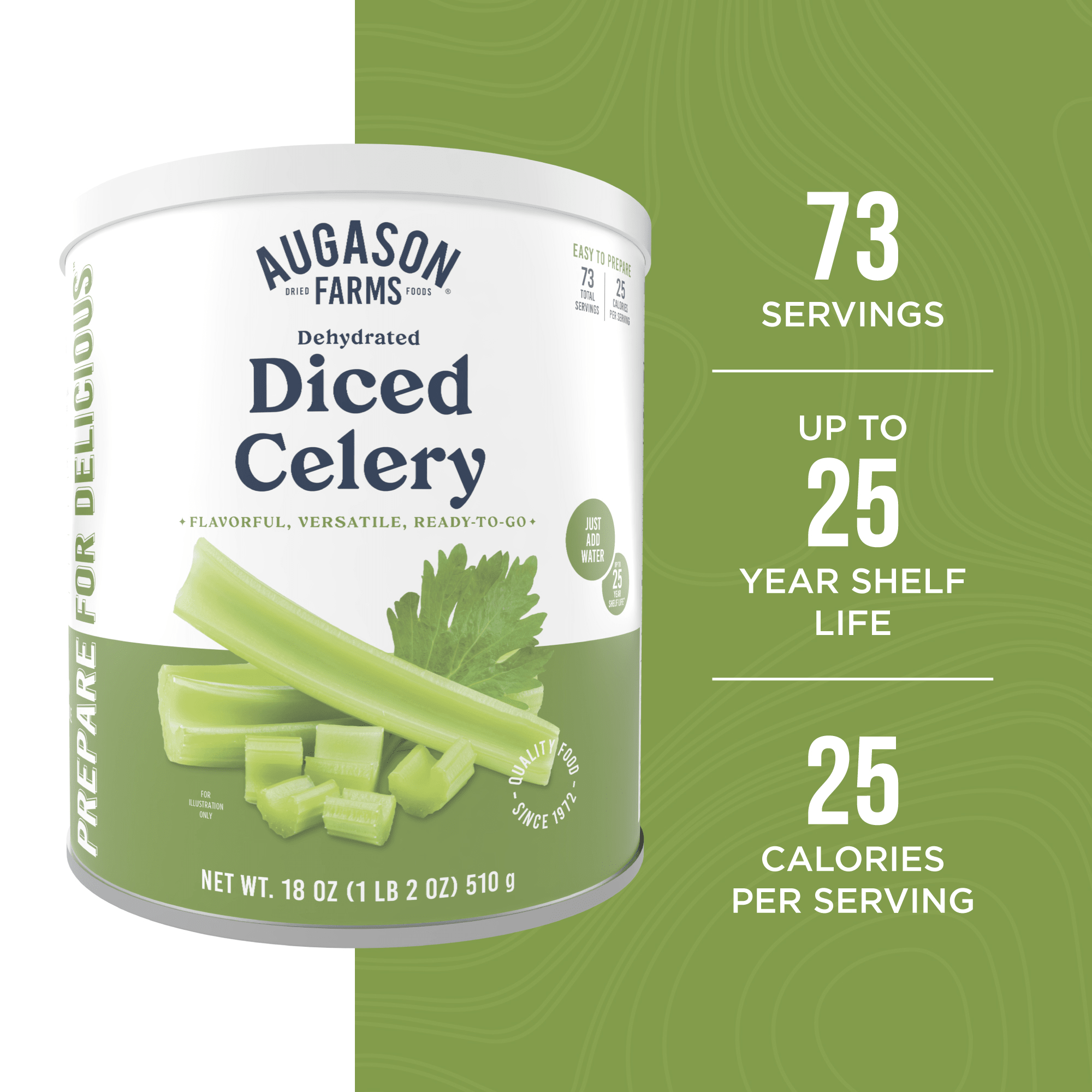 Dehydrated Cross Cut Celery Can, 73 Servings