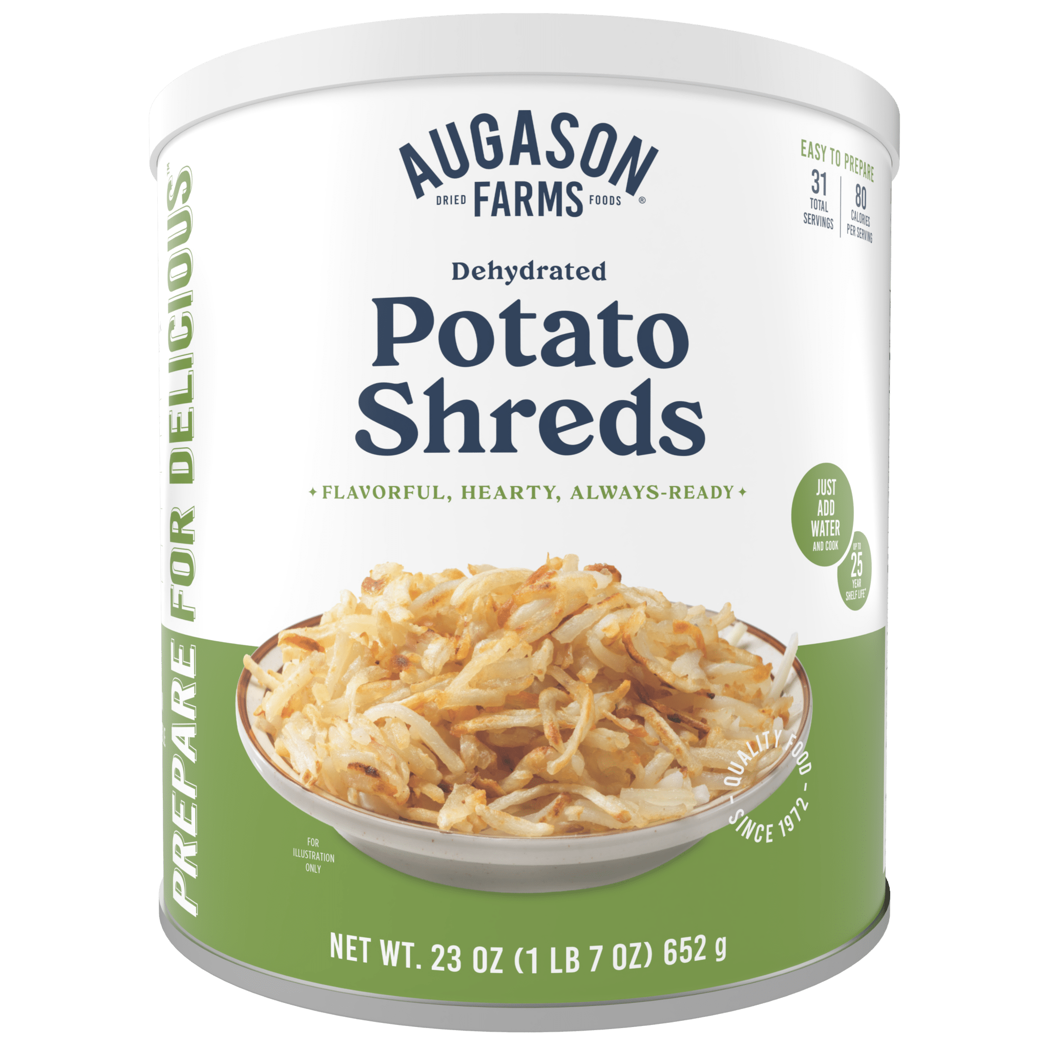 Dehydrated Potato Shreds Can, 31 Servings