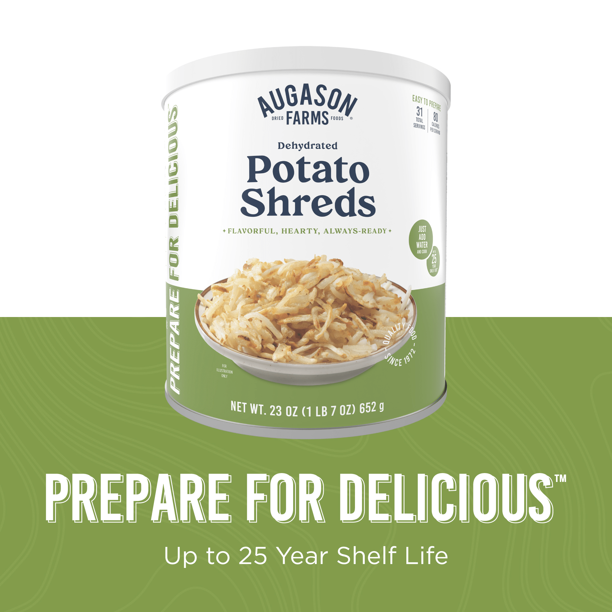 Dehydrated Potato Shreds Can, 31 Servings