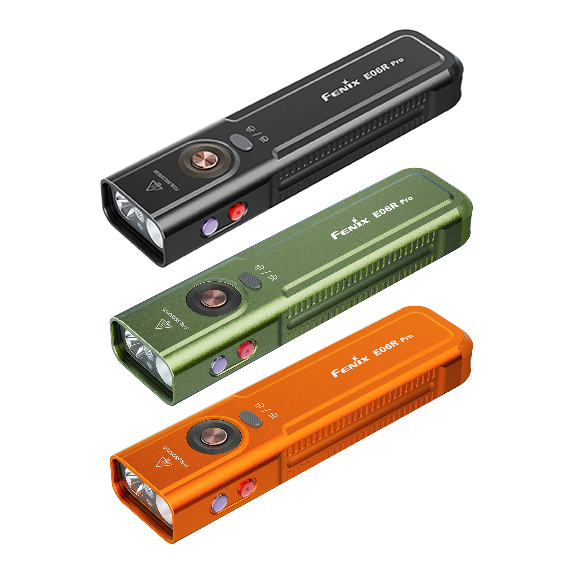 Fenix E06R Pro 1600 Lumen USB-C Rechargeable EDC Flashlight with UV Light and Red Laser