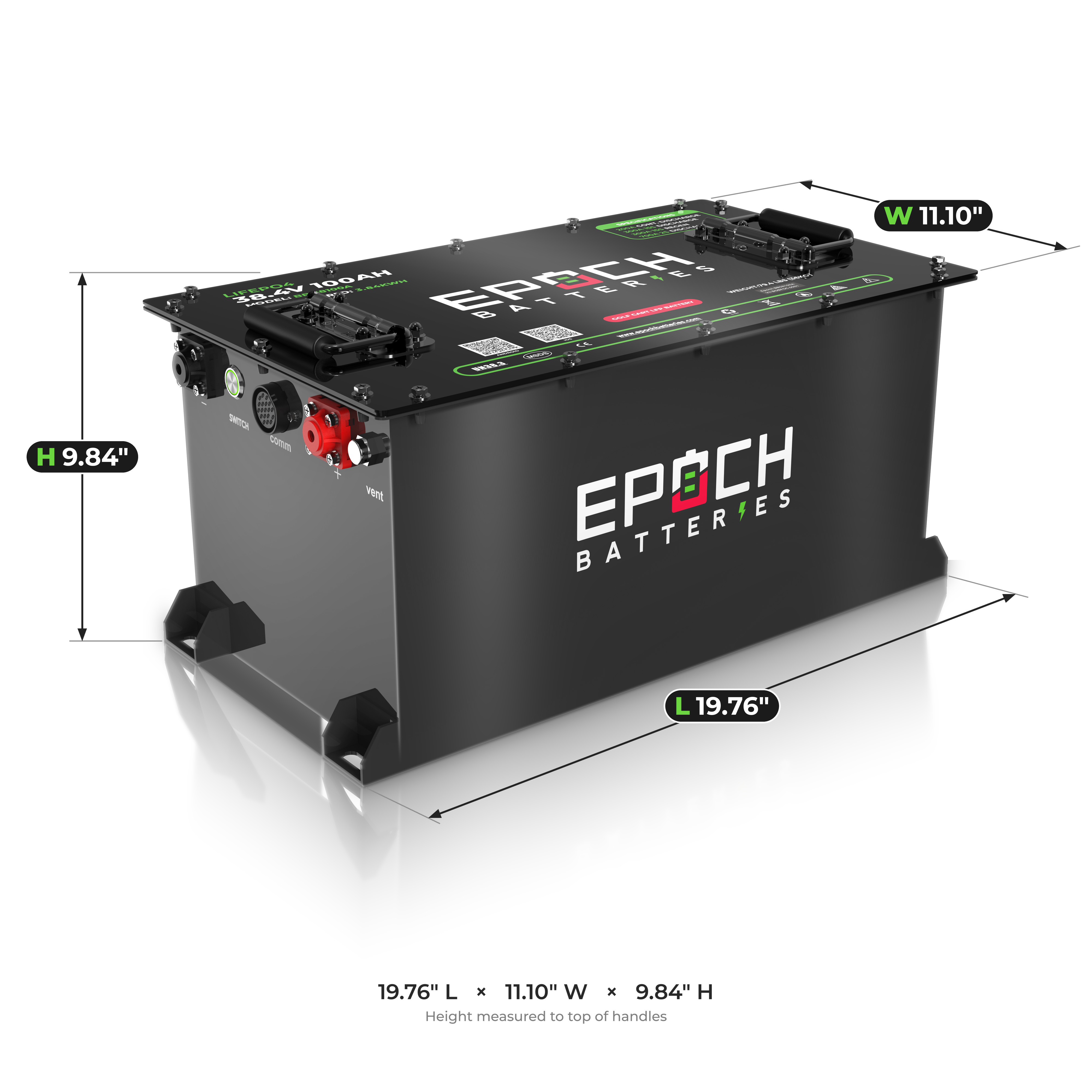 36V 100Ah Golf Cart Battery Complete Kit - Lithium (LiFePO4)