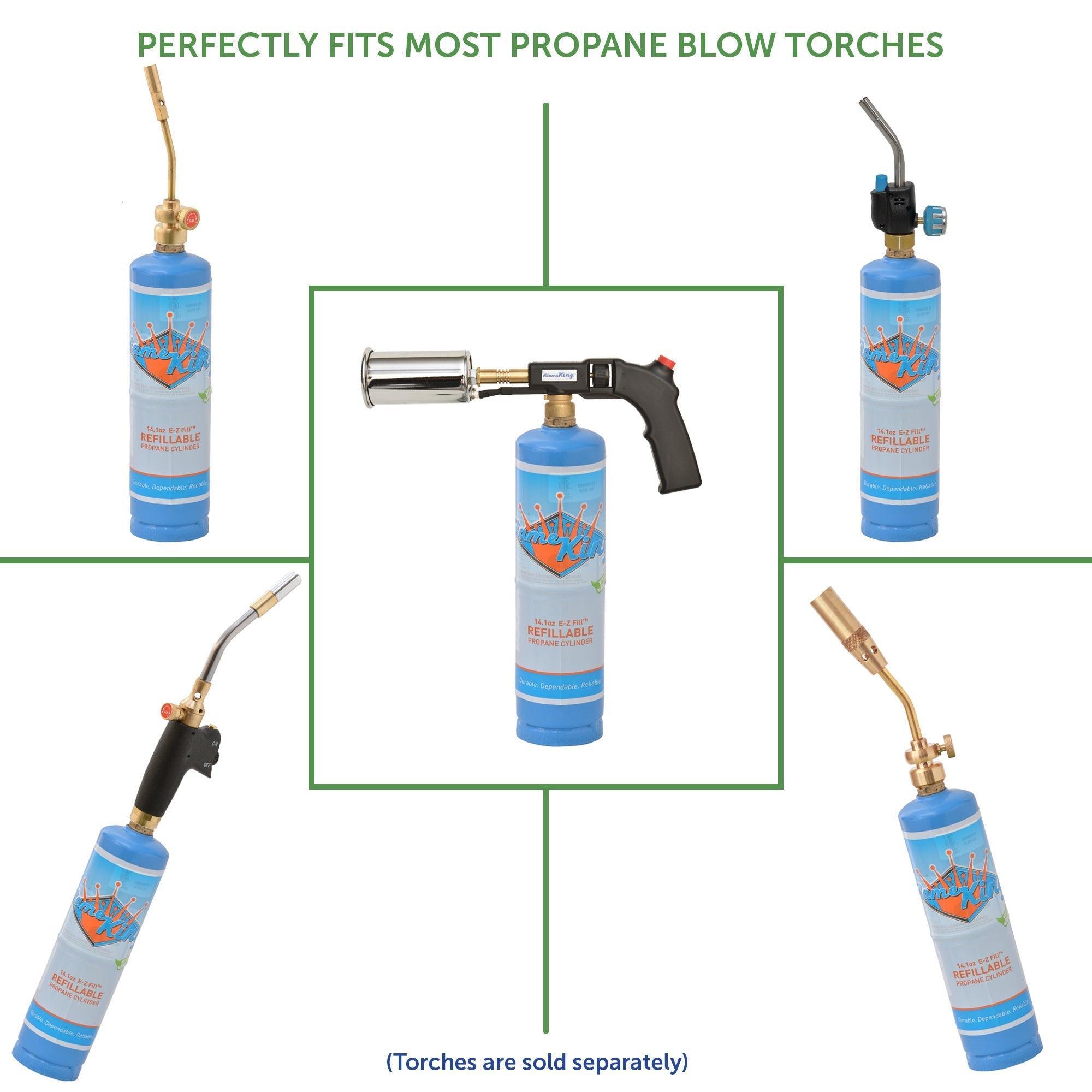 Flame King 1lb Refillable Propane Tank Welding LP Cylinder 14.1 - 2 Pack Eco Friendly Sustainable Tank