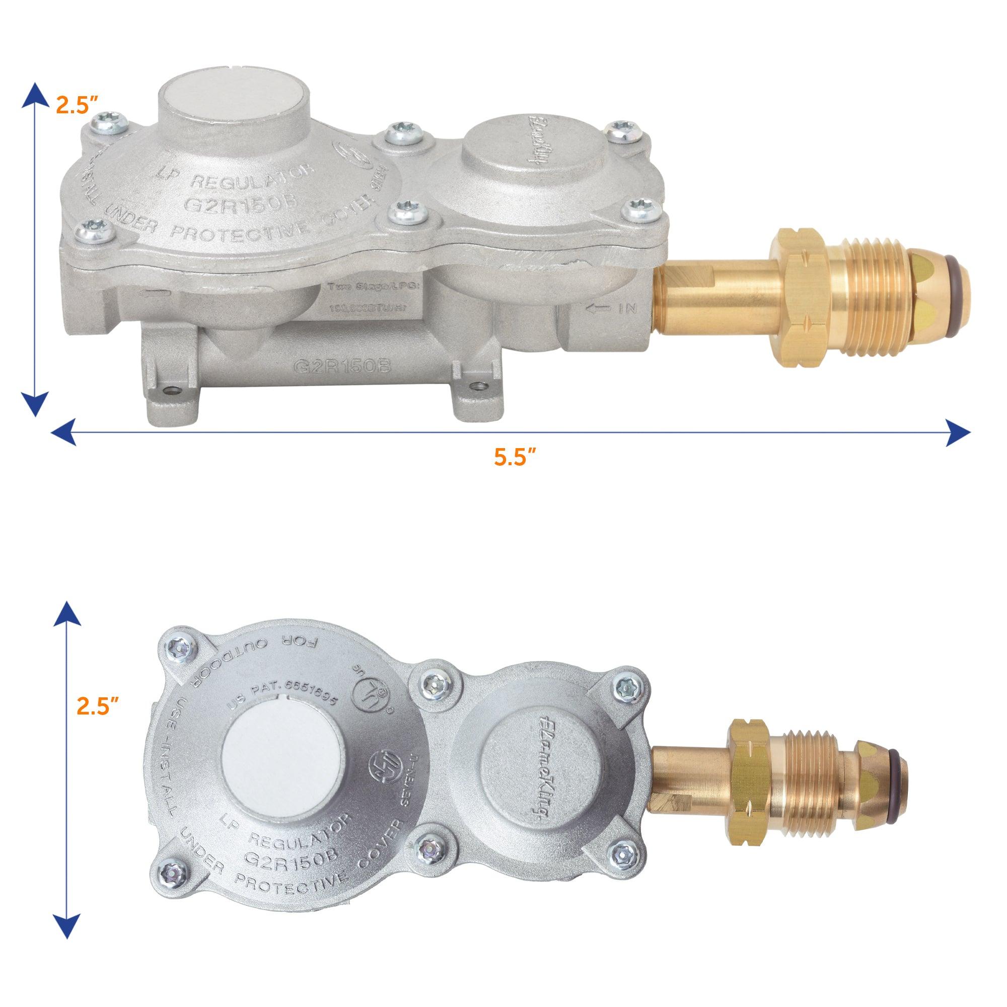 Flame King 2-Stage 150,000 BTU Propane LP Horizontal Super Compact Regulator