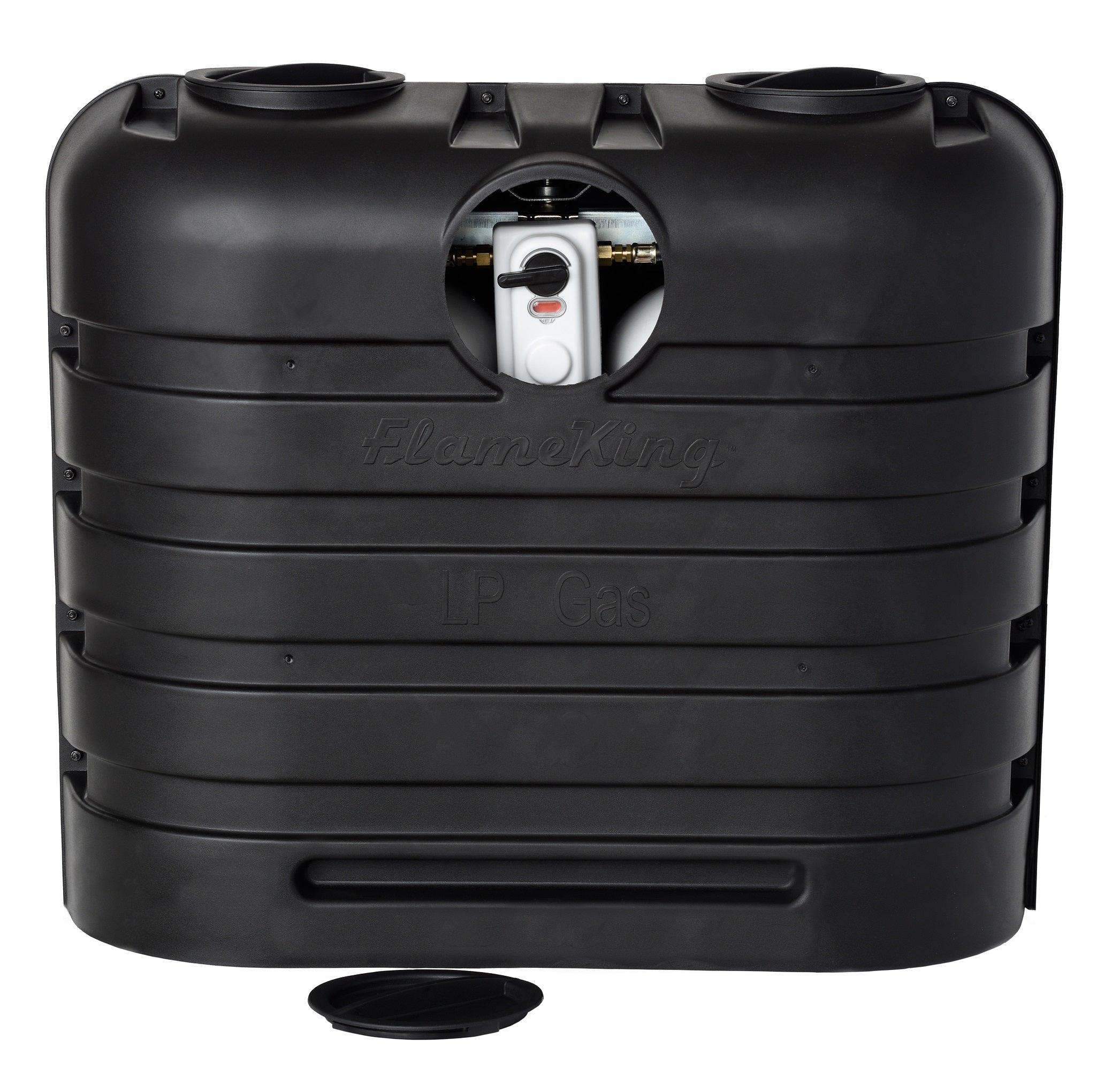 Flame King Dual 30LB LP Propane Tank Light Plastic Heavy Duty Cover RV Trailer Black