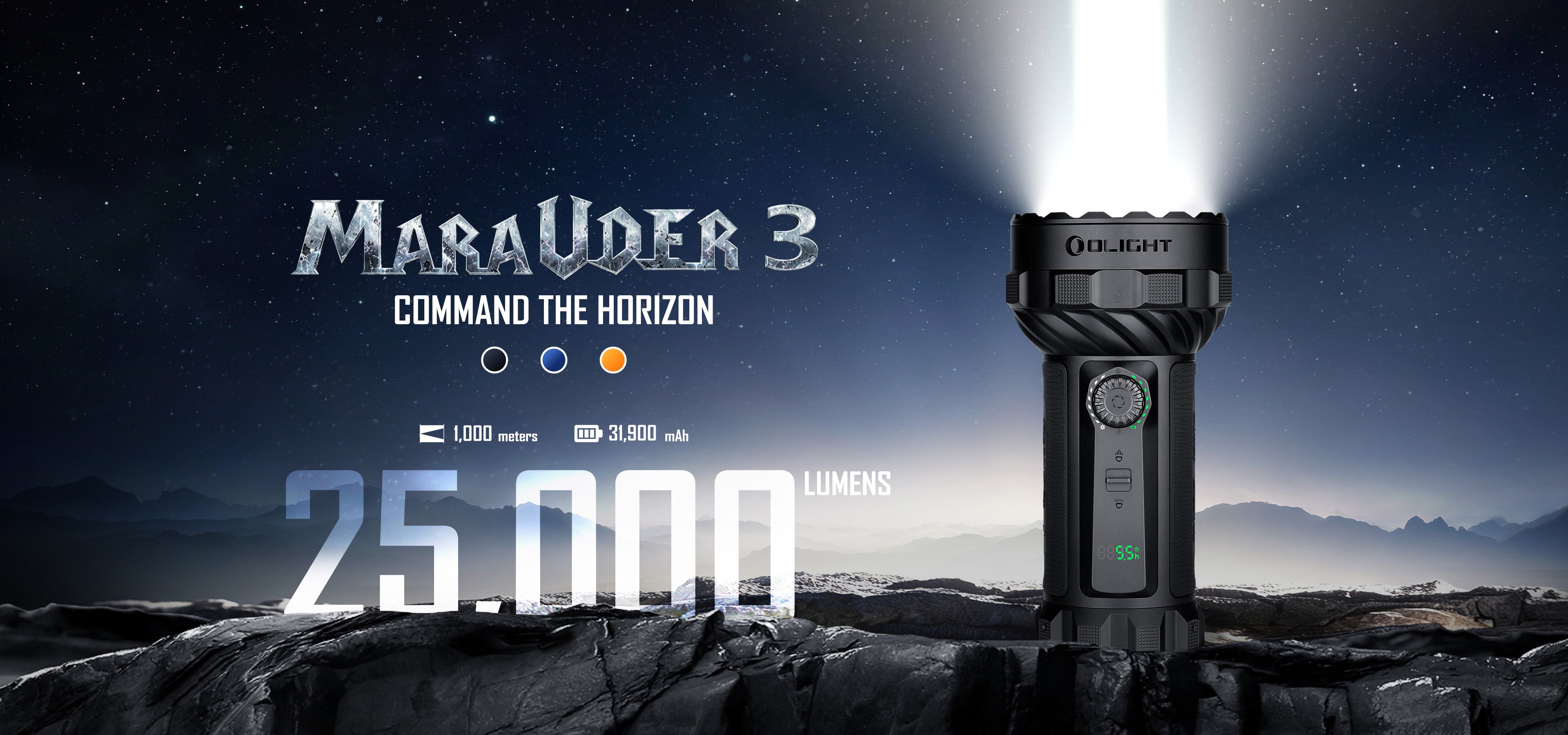 Olight Marauder 3 25,000 Lumens Long Throw Rechargeable Flashlight