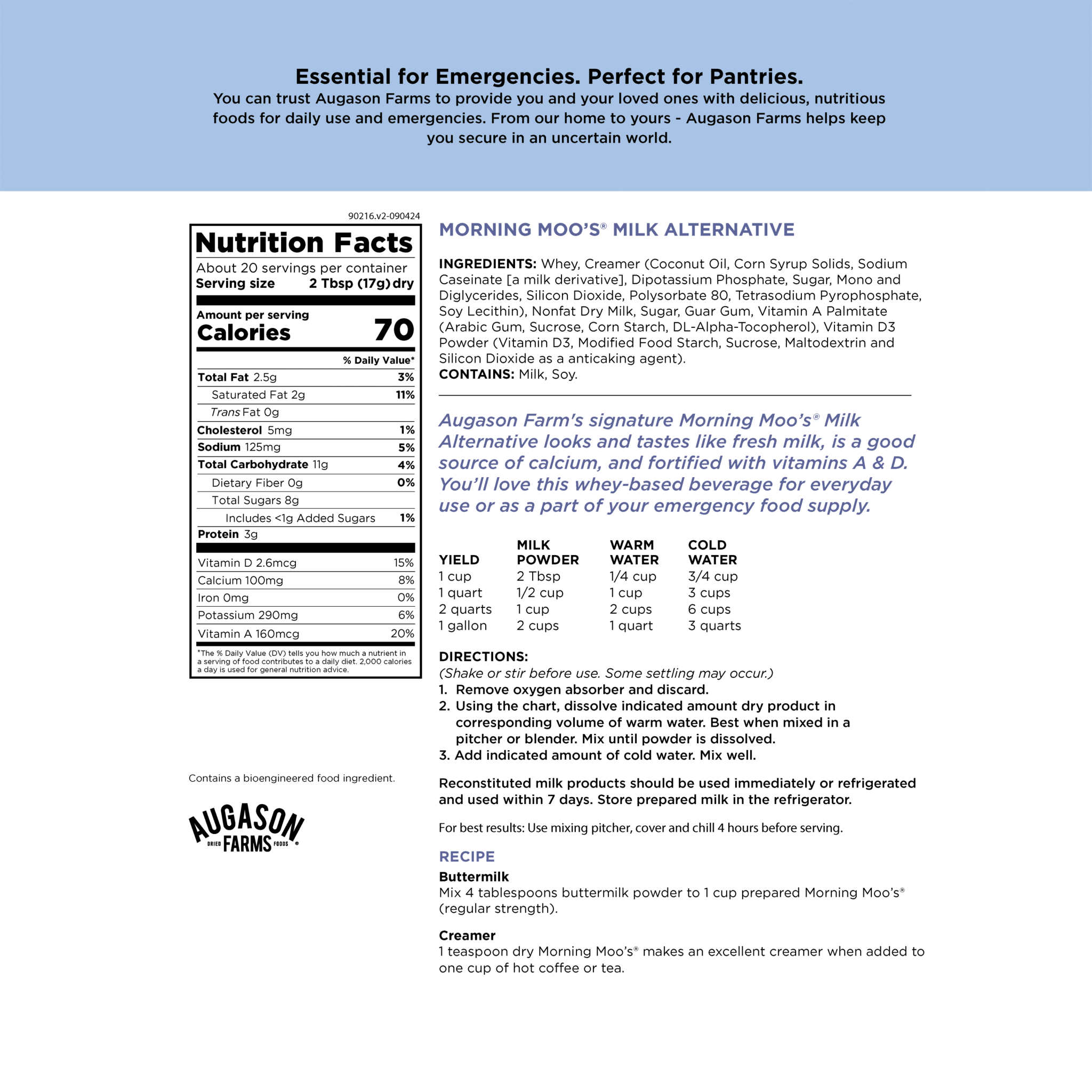 Morning Moo’s Milk Alternative Pouch, 20 Servings