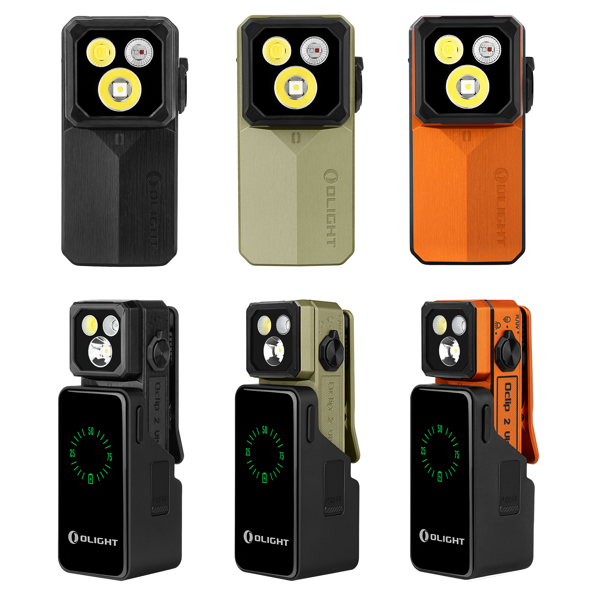 Olight Oclip 2 Ultra 580 Lumen Multi-Function (Floodlight, Spotlight, Red Light, UV Light) Rechargeable Clip-On Flashlight