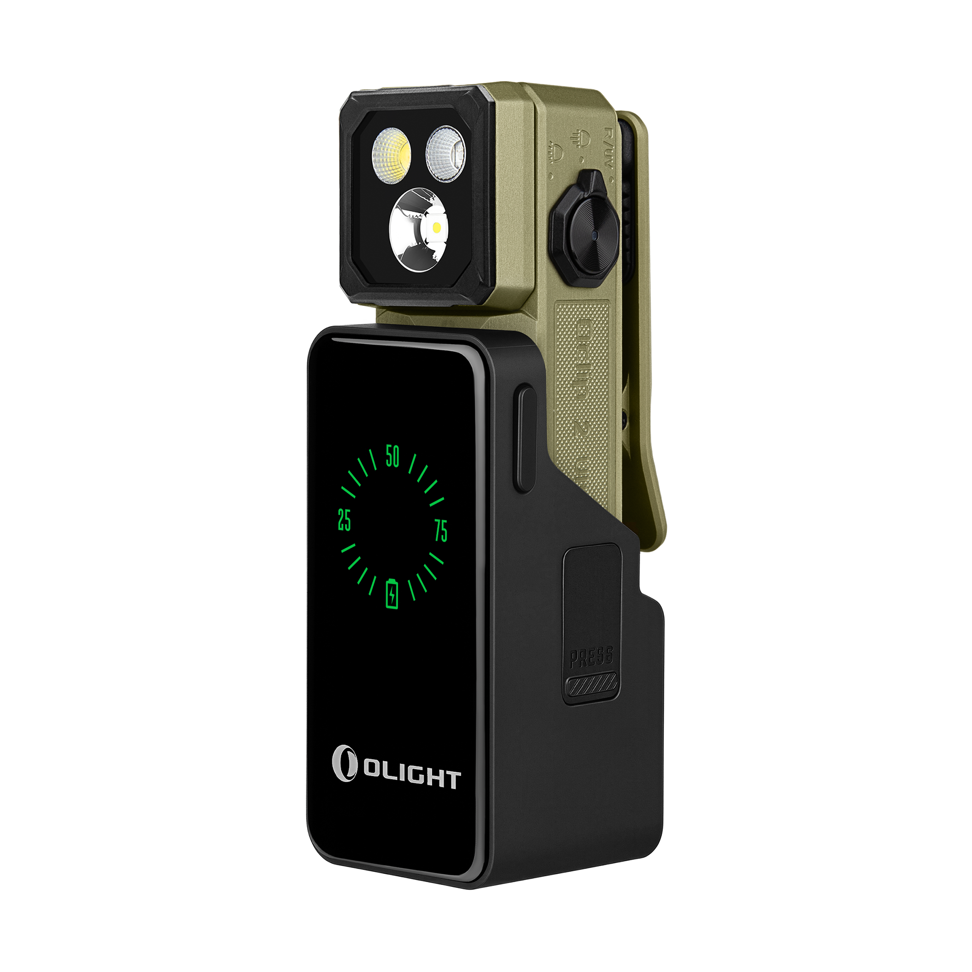 Olight Oclip 2 Ultra 580 Lumen Multi-Function (Floodlight, Spotlight, Red Light, UV Light) Rechargeable Clip-On Flashlight