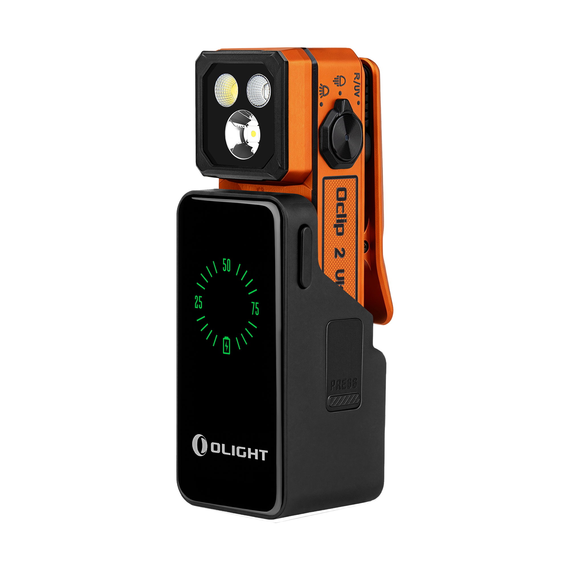 Olight Oclip 2 Ultra 580 Lumen Multi-Function (Floodlight, Spotlight, Red Light, UV Light) Rechargeable Clip-On Flashlight