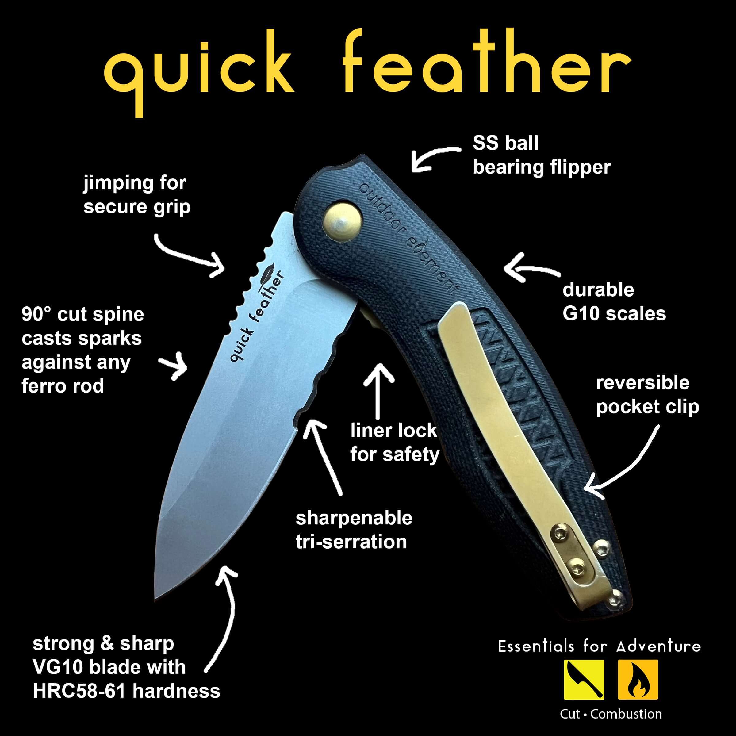 Quick Feather Folding Knife