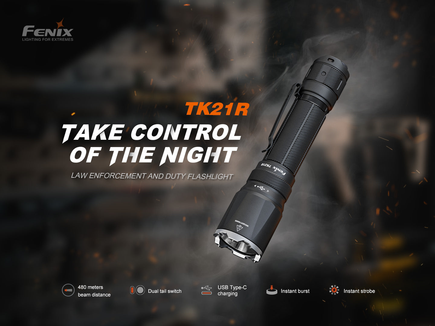 Fenix TK21R 3600 Lumen Rechargeable Tactical Flashlight