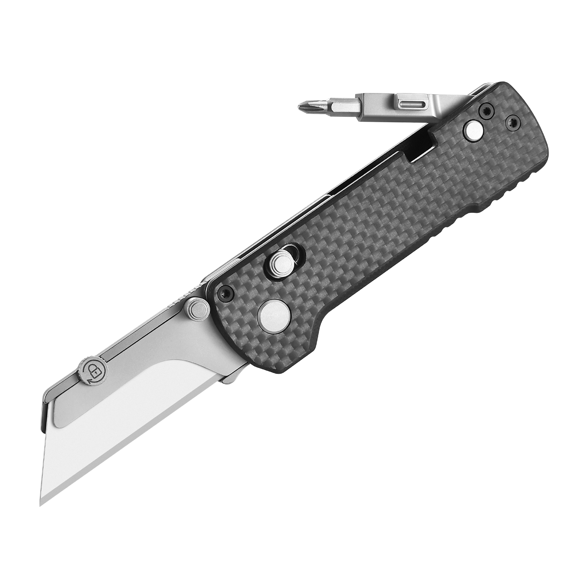 Olight U1 Pro Utility Knife with Folding Screwdriver - Carbon Black Fiber
