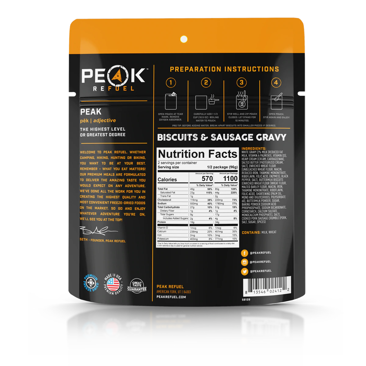 Peak Refuel Biscuits & Sausage Gravy
