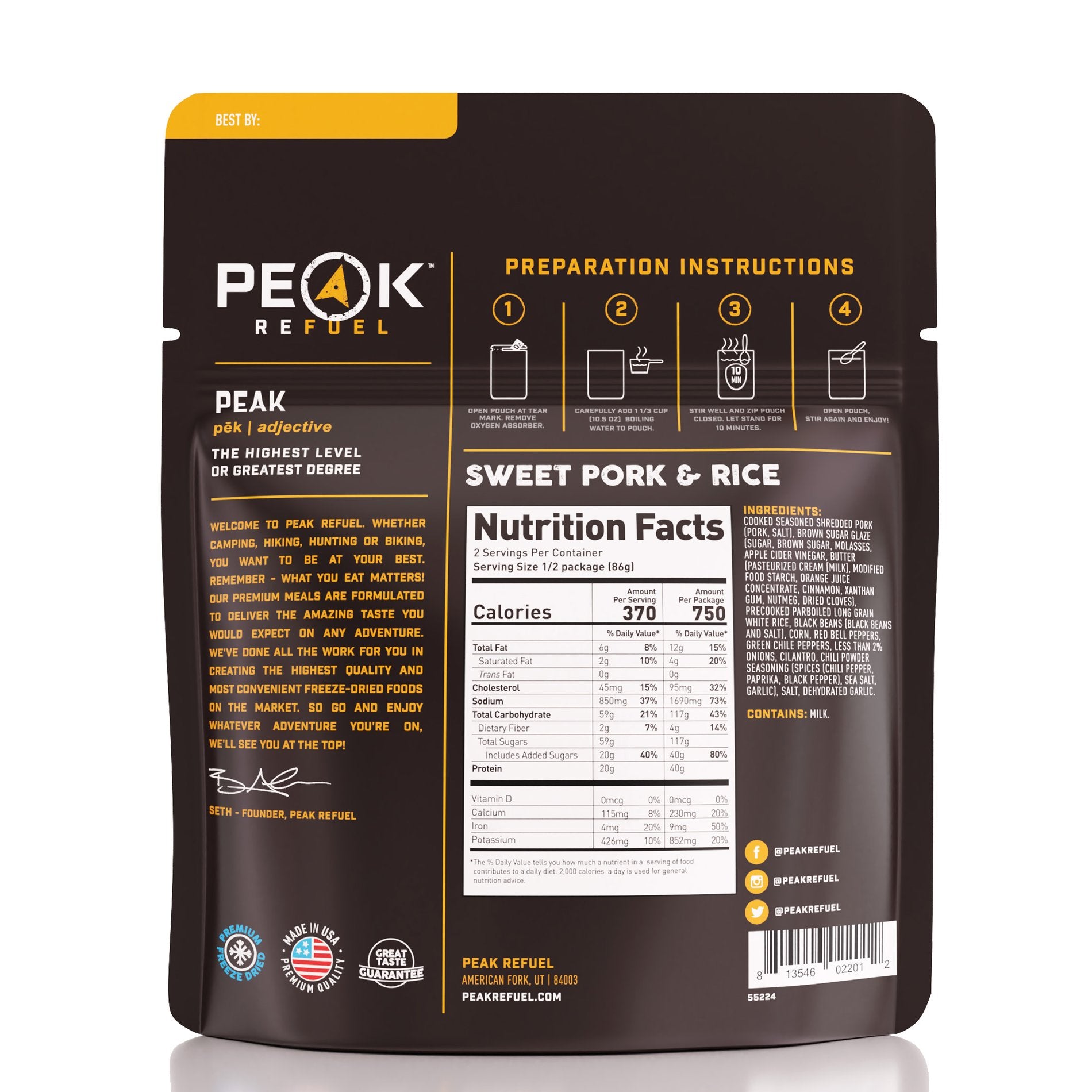 Peak Refuel Sweet Pork & Rice